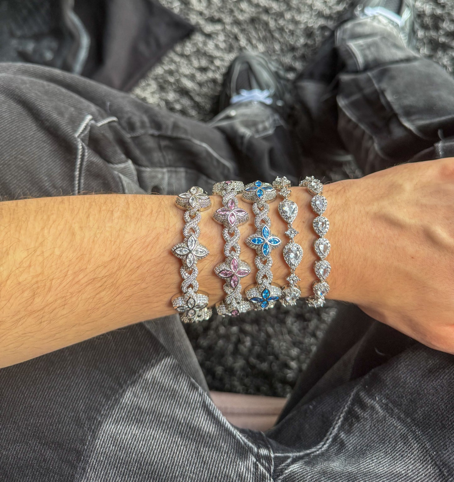 Blüten Tropfen Armband – Silber