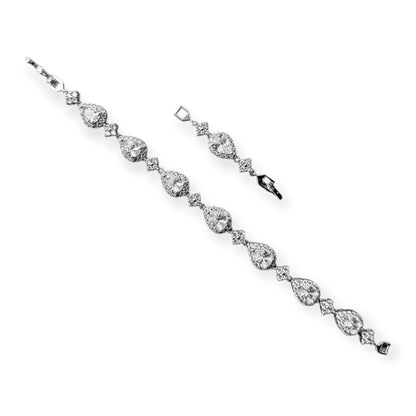 Blüten Tropfen Armband – Silber